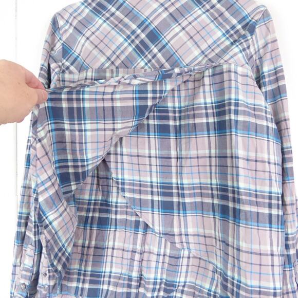 Mountain Hardwear Shirt Womens SZ L Flannel Button Up Long Sleeve Lightweight - Picture 11 of 12